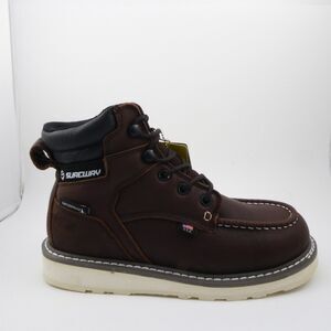 SUREWAY 6" Heavy Duty Soft Toe Full Grain Leather Work Boots Brown Men's US: 8.5